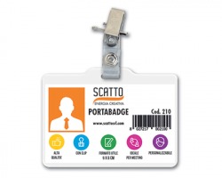 Scatto 210 Porta badge in PVC con clip in metallo