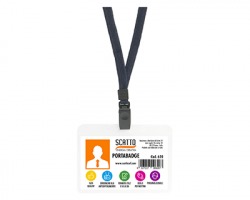 Scatto 620 Porta badge con cordoncino 95x55mm, colore blu