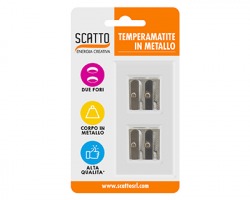 Scatto 060M Temperamatite 2 fori in metallo, in blister 1x2pz