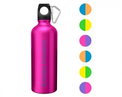 Scatto 913-M Borraccia in acciaio inox con moschettone, cap. 500ml, colori fluo assortiti