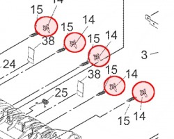 Toshiba 6LE58405000 Kit 1x5 Upper fuser picker finger originale