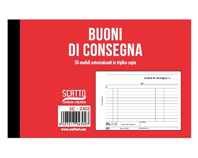 Scatto SC-2302 Blocco buono di consegna, 170x120mm 50 pagine per 3 copie,  autoricalcante - 1pz - OFBA srl