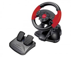 Esperanza EG103 Volante da gioco PC/ PSX/ PS2/ PS3 , colore nero e rosso