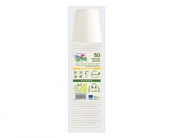 Bicchieri in carta laminati (PE) 210ml, colore bianco - 50pz