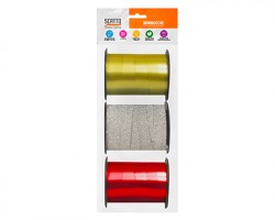 Scatto BL1010-ASS Blister 3 mini rocchetti, misura 10mmx10m, colori e finiture assortiti