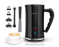 Aigostar 30RJP Montalatte da 500W, scalda il latte e prepara schiuma calda o fredda, bpa free, colore nero