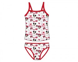 Disney Minnie Set intimo in cotone, canotta + slip, taglia 98/ 104, colori assortiti