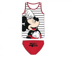 Disney Topolino Set intimo in cotone 100%, canotta + slip, taglia 98/104, colore nero/rosso