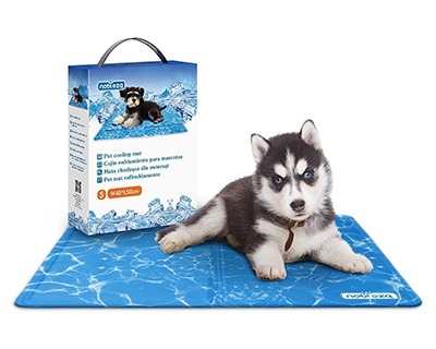 Nobleza Tappetino refrigerante in gel per cani e gatti, misura 50x40cm, non  tossico, colore azzurro fantasia acqua - OFBA srl