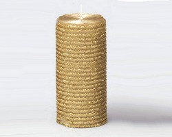 Candela con glitter oro, misura 5x9.5cm - 1pz