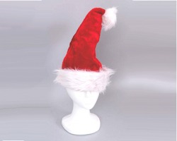 Cappello da Babbo Natale in velluto, misura 30x44cm - 1pz