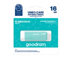 GOODRAM Pendrive 16GB UME3 Care USB 3.0, retail blister, colore verde acqua