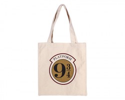 Harry Potter Borsa in cotone 100%, con manici ricurvi, misure 37x40cm