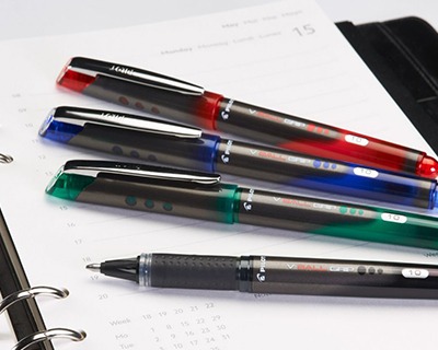 Penne Roller Pilot V-Ball 05 - Set Di 4, Inchiostro Liquido, Punta Fine 0.5mm, Nero - Foto 12