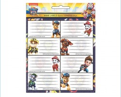 Paw Patrol Etichette segnanome per libri e quaderni, blister da 16pz