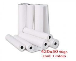 Roto D42P29 Rotolo in carta cellulosa opaca per plotter 420mm x 50m - 90gr/m² - 1rot.