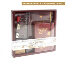 Harry Potter set cancelleria con notebook A5+ bloc notes+ 3 clip per fogli+ 3 segnapagina