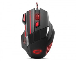 Esperanza EGM201R Mouse cablato per gaming, 7D USB ottico, colore nero e blu