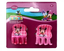 Disney Minnie Set 2 pinze per capelli, colore rosa