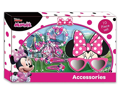 Disney Minnie Set bellezza, contiene accessori capelli, gioielli e occhiali  da sole 3D, conf. 10pz - OFBA srl