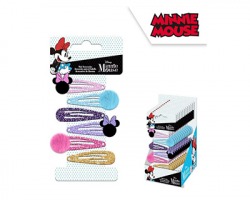 Disney Minnie Set fermagli per capelli glitter, colori assortiti, conf. 6pz