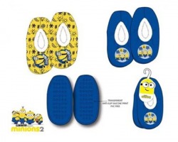 Minions Pantofola da bambino in pile con morbida pelliccetta, suola antiscivolo, taglia 27/28, colori assortiti