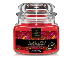 Lady Venezia Candela medium profumata Desiderio da 40 ore in giara, profumo Rosso Melograno