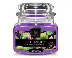 Lady Venezia Candela medium profumata Seduzione da 40 ore in giara, profumo Lavanda Selvatica