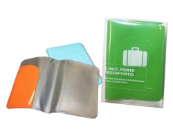 Porta passaporto in PVC, misura 11,5 x 7 cm, colori assortiti