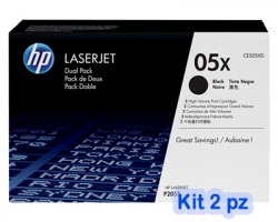 HP CE505XD Kit 1x2 Toner nero originale (05X)