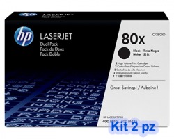 HP CF280XD Kit 1x2 Toner nero originale (80X)