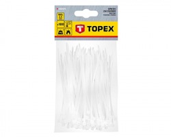 Topex 44E975 Fascette stringicavo 2.5 x 100mm, bianche, confezione 100 pezzi