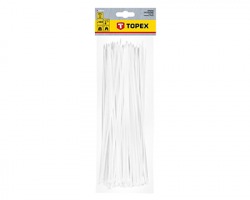 Topex 44E974 Fascette stringicavo 3.6 x 300mm, bianche, confezione 100 pezzi