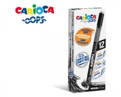 Carioca Erasable Pen Oops - Penna cancellabile colore nera - conf da 12 pz