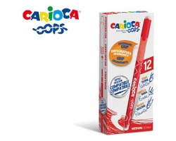 Carioca Erasable Pen Oops - Penna cancellabile colore rosso - conf da 12 pz