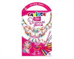 Carioca 42900 Bijoux, Set di gioiellini da colorare + glitter + pennarelli