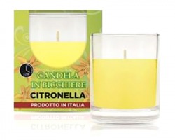 Lady Venezia Candela profumata alla citronella in bicchiere di vetro diam.7cm x 7cm h, fino a 20h