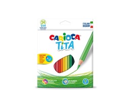 Carioca 42794 TITA - 24 Pastelli colorati - colori assortiti - 1conf.