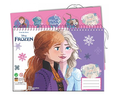 Disney Frozen Album da disegno in A4 spiralato, 30ff bianchi + 1foglio di  adesivi e 3 immagini da colorare - OFBA srl