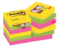 3M Post-It 62212SSRIO Super Sticky Rio de Janeiro 47,6x47,6mm 90ff - 12 pz