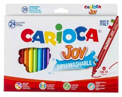 Carioca 40615 Joy - Pennarelli superlavabili in colori assortiti - conf da 24pz