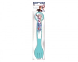 Disney Frozen Set di 2 posate in plastica alimentare, 1 forchetta + 1 cucchiaino