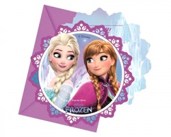 Disney Frozen Set di 6 inviti in cartoncino per festa di compleanno con busta