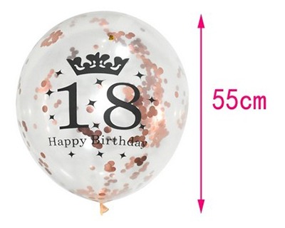 Palloncini in lattice con scritta 18 Happy Birthday e coriandoli - 1pz -  OFBA srl