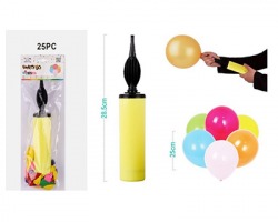 Set da 25 palloncini in colori assortiti da 25cm, con pompa