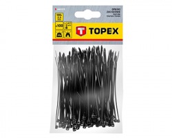 Topex 44E970 Fascette stringicavo 2.5 x 100mm, nere, confezione 100 pezzi