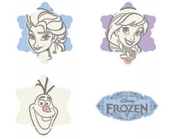 Disney Frozen Set di gomme bianche di qualità, conf. da 4pz