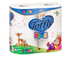 Toffly Carta igienica kids decorata a 3 veli conf. da 4 rotoli, 180 strappi