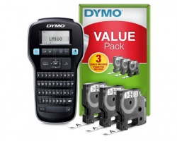 2181011 - Etichettatrice portatile Dymo Label Manager 160 + 3 nastri D1 12 mm x 7 m nero/bianco