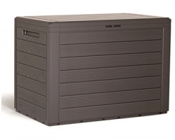 Cassapanca per giardino effetto legno, 190L, terra d'ombra, 780 x 438 x 550m